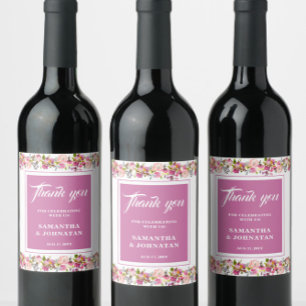 Rótulo De Garrafa De Cerveja Casamento Floral Rosa Favorece Rótulo De Vinho