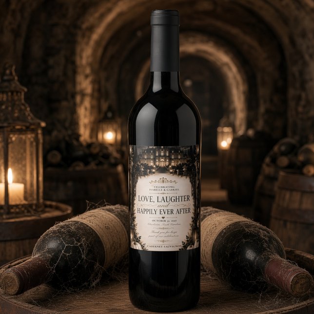 Rótulo De Garrafa De Cerveja Casamento Gótico de Luxo Celestial Lua (Criador carregado)