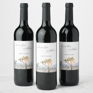 Rótulo De Garrafa De Cerveja Casamento Judaico Moderno Elegante Joshua Tree
