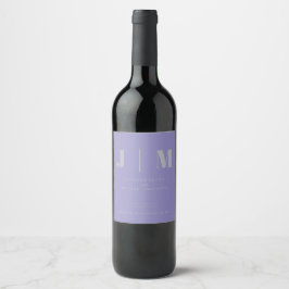 Rótulo De Garrafa De Cerveja Casamento Lavanda Prata Minimalista