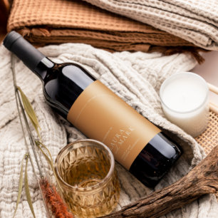 Rótulo De Garrafa De Cerveja Casamento Minimalista do Arch Boho Moderno Terraco