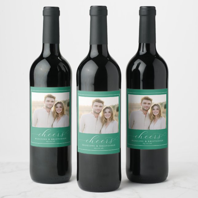Rótulo De Garrafa De Cerveja Casamento Minimalista Verde Alegre (Garrafas)