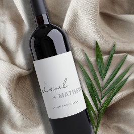 Rótulo De Garrafa De Cerveja Casamento Mínimo de Tipografia de Script Branco Pr