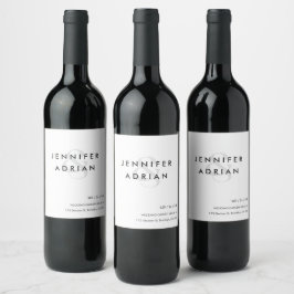 Rótulo De Garrafa De Cerveja Casamento Moderno Branco Minimalista Elegante
