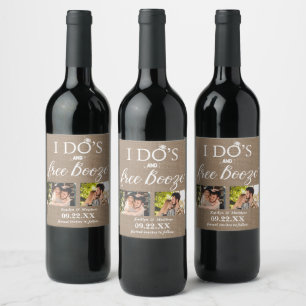Rótulo De Garrafa De Cerveja Casamento Moderno de Booze Livre de I Do's Salve a