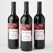 Casamento Moderno Elegante Floral Dourado Vermelho
