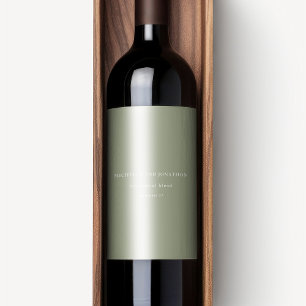Rótulo De Garrafa De Cerveja Casamento Moderno Elegante Moss Sage