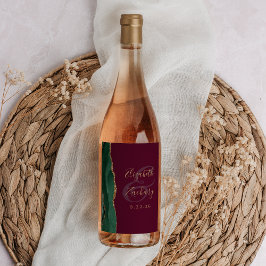 Rótulo De Garrafa De Cerveja Casamento Moderno Esmeralda Verde Ouro Ágata Burgu