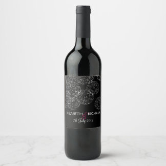 Rótulo De Garrafa De Cerveja Casamento Moderno Preto Branco Boho Chic Margarida