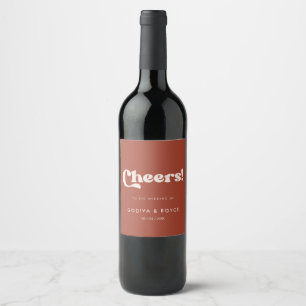 Rótulo De Garrafa De Cerveja casamento na moda retro terracotta