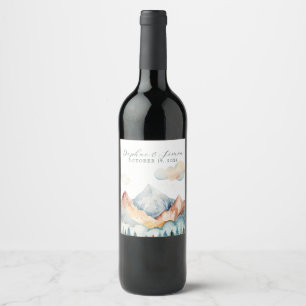 Rótulo De Garrafa De Cerveja Casamento na Montanha Nebulosa