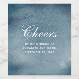 Rótulo De Garrafa De Cerveja Casamento náutico azul. Marinho de água moderno