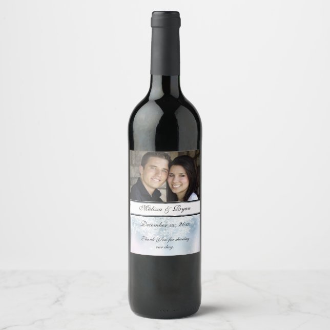 Rótulo De Garrafa De Cerveja Casamento no inverno, Natal, Flocos de Neve, Perso (Frente)