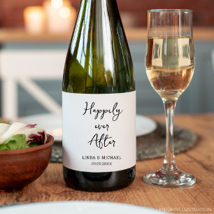 Rótulo De Garrafa De Cerveja casamento, noiva, feliz para sempre,