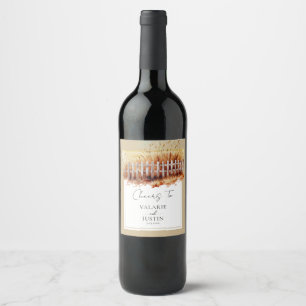 Rótulo De Garrafa De Cerveja Casamento Ocidental de Cerca de Trigo Aquoso