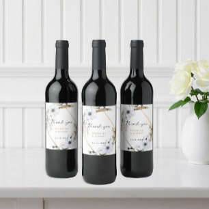 Rótulo De Garrafa De Cerveja Casamento outono Floral de Frame de Casamento Boho