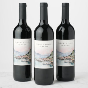 Rótulo De Garrafa De Cerveja Casamento Paisagem Aquarela Kauai Hawaii