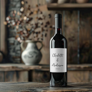 Rótulo De Garrafa De Cerveja Casamento Personalizado Branco Escrito Manuscrito