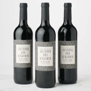 Rótulo De Garrafa De Cerveja Casamento Personalizado de Cinzas Negras de Arca M