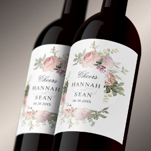 Rótulo De Garrafa De Cerveja Casamento personalizado jardim de rosas do verão
