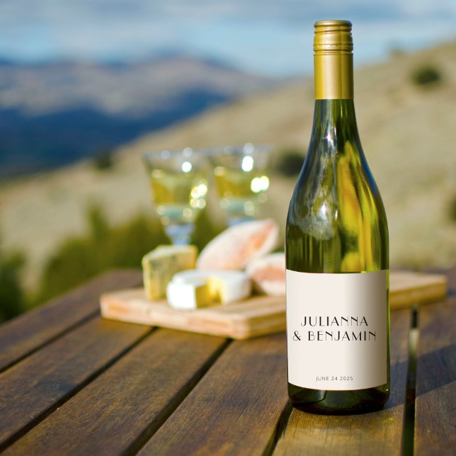 Rótulo De Garrafa De Cerveja Casamento Personalizado Simples E Simples Da Vinta (Criador carregado)