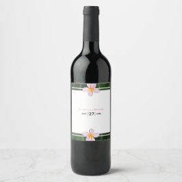 Rótulo De Garrafa De Cerveja Casamento Pink Frangipani Plumeria