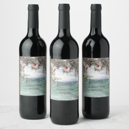 Rótulo De Garrafa De Cerveja Casamento por Oceano Chic Flowers