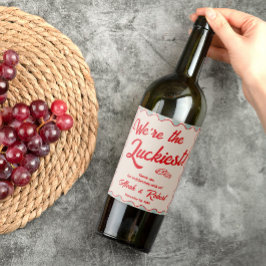 Rótulo De Garrafa De Cerveja Casamento Retro com Rótulo de Vinho de Listras Azu