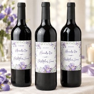 Rótulo De Garrafa De Cerveja Casamento Romântico com Íris em Aquarela