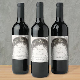 Rótulo De Garrafa De Cerveja Casamento Romântico de Arca Botânica