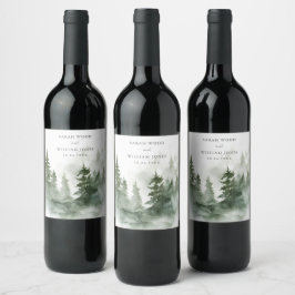 Rótulo De Garrafa De Cerveja Casamento romântico de florestas verdes