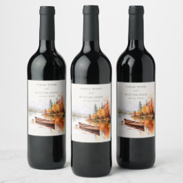 Rótulo De Garrafa De Cerveja Casamento romântico do lago e do barco