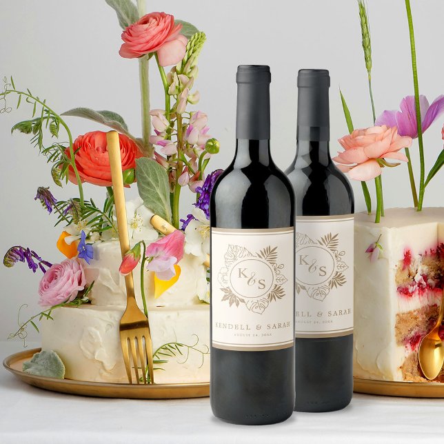 Rótulo De Garrafa De Cerveja Casamento Romântico em Verde Tropical (Criador carregado)