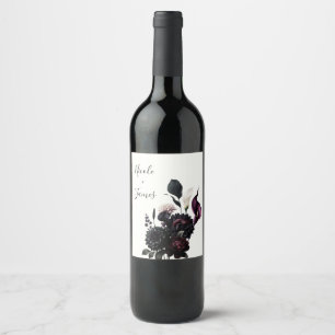 Rótulo De Garrafa De Cerveja Casamento Romântico Floral Branco Sombrio e Mal-hu