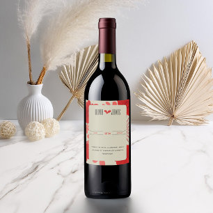 Rótulo De Garrafa De Cerveja Casamento Romântico Vermelho Floral