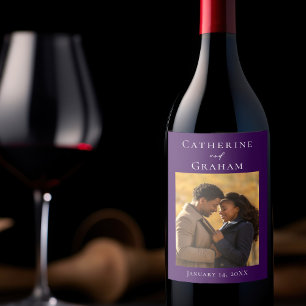 Rótulo De Garrafa De Cerveja Casamento Roxo Real Foto Personalizada