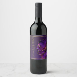 Rótulo De Garrafa De Cerveja Casamento Roxo Violeta Luminoso Moderno