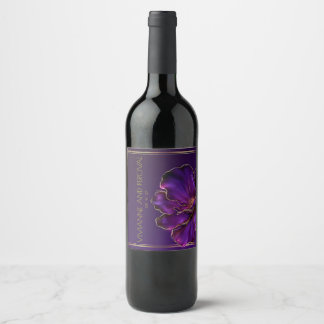 Rótulo De Garrafa De Cerveja Casamento Roxo Violeta Luminoso Moderno