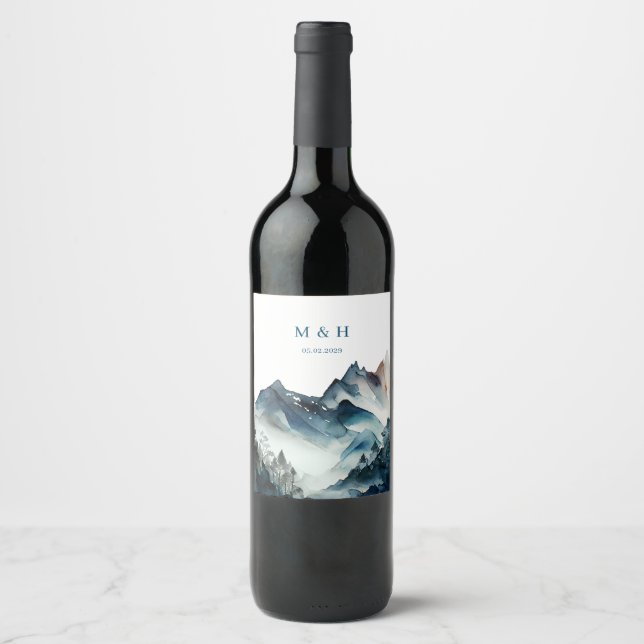 Rótulo De Garrafa De Cerveja Casamento Russo das Montanhas Azuis (Frente)