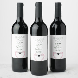 Rótulo De Garrafa De Cerveja Casamento Rustic Flamingo Obrigado