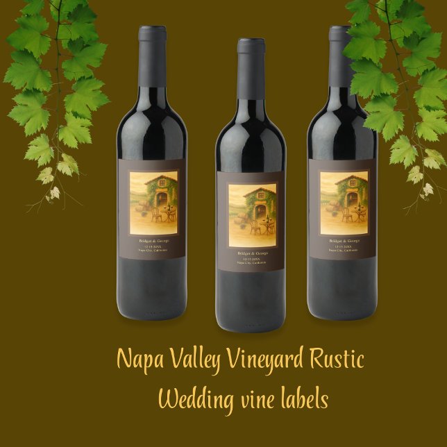 Rótulo De Garrafa De Cerveja Casamento Rustic Napa Valley (Criador carregado)