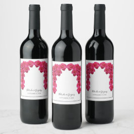 Rótulo De Garrafa De Cerveja Casamento Rustic Pink Roses