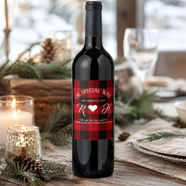 Rótulo De Garrafa De Cerveja casamento rústico de inverno em xadrez búfalo verm