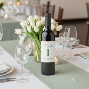 Rótulo De Garrafa De Cerveja Casamento Simples Moderno Minimalista Verde Salvia