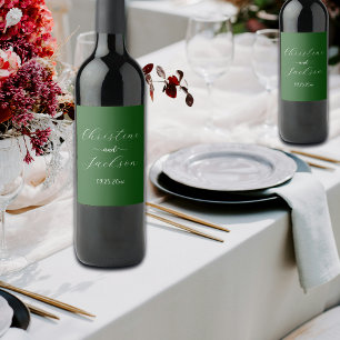 Rótulo De Garrafa De Cerveja Casamento Verde de Moisés Elegante
