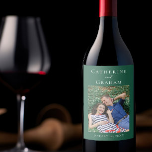 Rótulo De Garrafa De Cerveja Casamento Verde Esmeralda Foto Personalizada do Ca