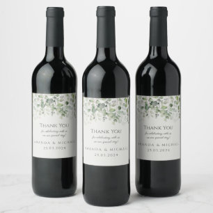 Rótulo De Garrafa De Cerveja Casamento Verde Eucalyptus Sage Muito Obrigado