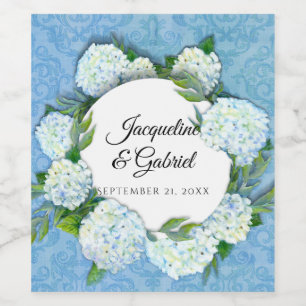 Rótulo De Garrafa De Cerveja Casamento vintage Elegante Floral Branco