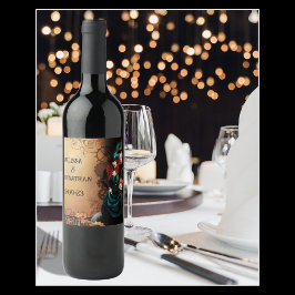 Rótulo De Garrafa De Cerveja Casamento Vitoriano Steampunk