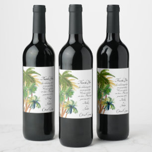 Rótulo De Garrafa De Cerveja Casamentos de Palm Tree Beach